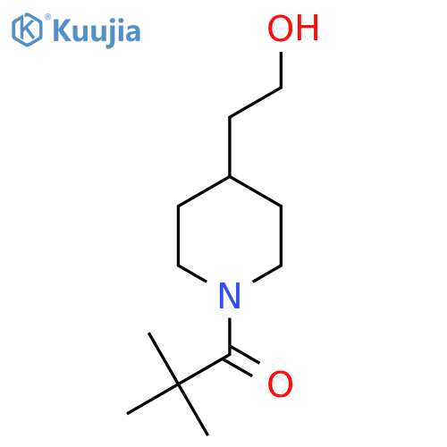 1-(4-(2-hydroxyethyl)piperidin-1-yl)-2,2-dimethylpropan-1-one structure