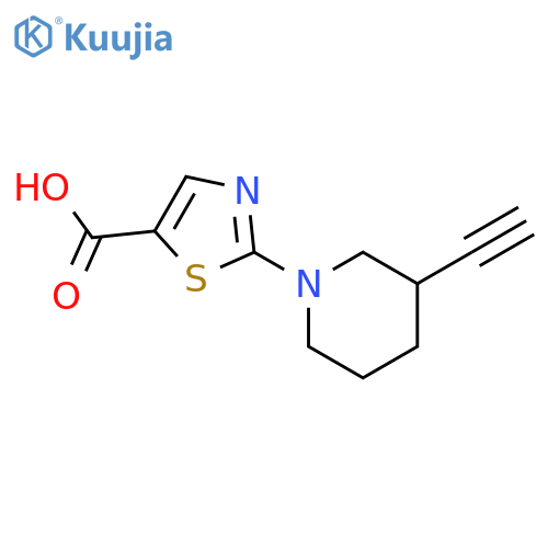 2-(3-ethynylpiperidin-1-yl)-1,3-thiazole-5-carboxylic acid structure
