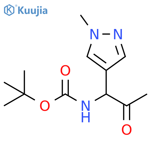 Carbamic acid, N-[1-(1-methyl-1H-pyrazol-4-yl)-2-oxopropyl]-, 1,1-dimethylethyl ester structure