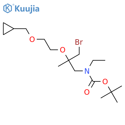 tert-butyl N-{3-bromo-2-2-(cyclopropylmethoxy)ethoxy-2-methylpropyl}-N-ethylcarbamate structure