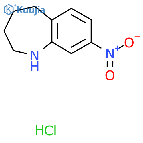 8-nitro-2,3,4,5-tetrahydro-1H-1-benzazepine hydrochloride structure