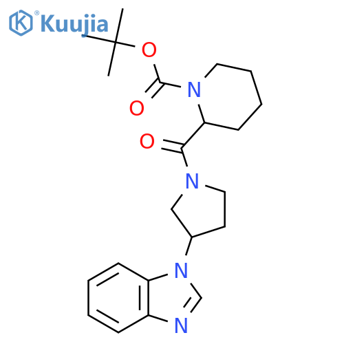 tert-butyl 2-[3-(1H-1,3-benzodiazol-1-yl)pyrrolidine-1-carbonyl]piperidine-1-carboxylate structure