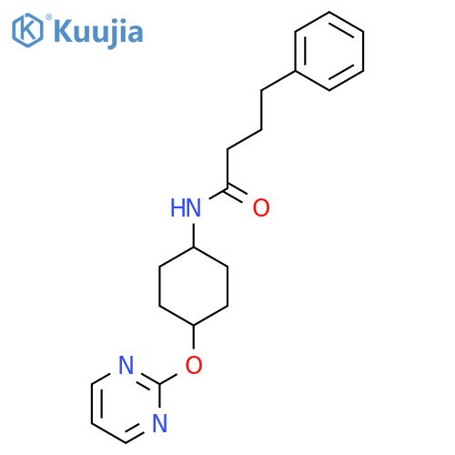 4-phenyl-N-[(1r,4r)-4-(pyrimidin-2-yloxy)cyclohexyl]butanamide structure