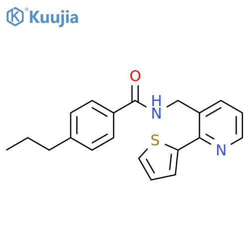 4-propyl-N-{[2-(thiophen-2-yl)pyridin-3-yl]methyl}benzamide structure