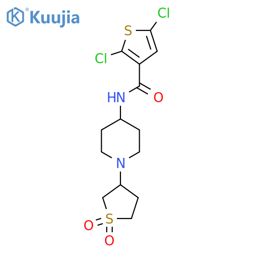 2,5-dichloro-N-[1-(1,1-dioxo-1lambda6-thiolan-3-yl)piperidin-4-yl]thiophene-3-carboxamide structure