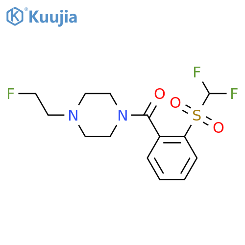 1-(2-difluoromethanesulfonylbenzoyl)-4-(2-fluoroethyl)piperazine structure