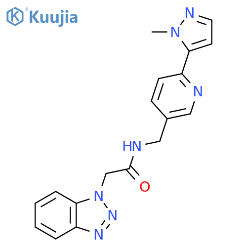 2-(1H-1,2,3-benzotriazol-1-yl)-N-{6-(1-methyl-1H-pyrazol-5-yl)pyridin-3-ylmethyl}acetamide structure