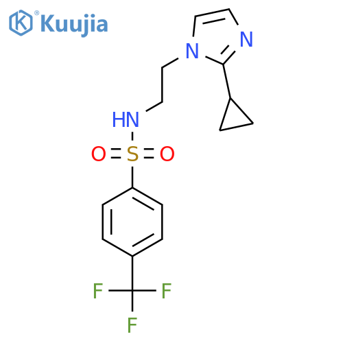 N-[2-(2-cyclopropyl-1H-imidazol-1-yl)ethyl]-4-(trifluoromethyl)benzene-1-sulfonamide structure
