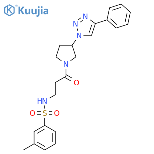 3-methyl-N-(3-oxo-3-(3-(4-phenyl-1H-1,2,3-triazol-1-yl)pyrrolidin-1-yl)propyl)benzenesulfonamide structure