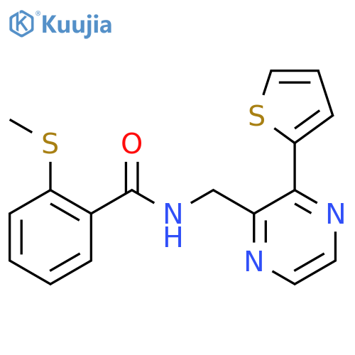 2-(methylsulfanyl)-N-{3-(thiophen-2-yl)pyrazin-2-ylmethyl}benzamide structure