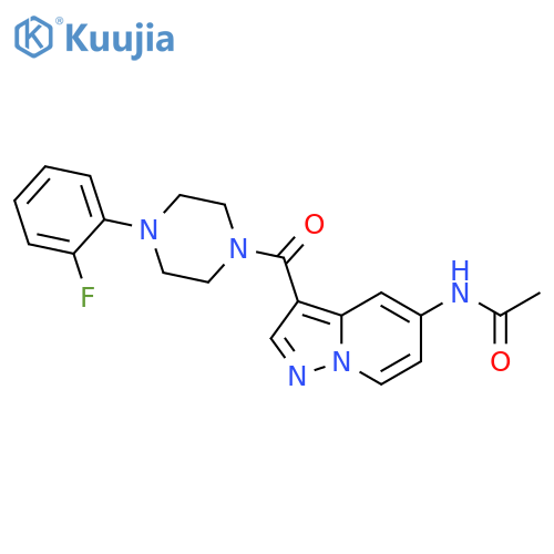 N-{3-[4-(2-fluorophenyl)piperazine-1-carbonyl]pyrazolo[1,5-a]pyridin-5-yl}acetamide structure