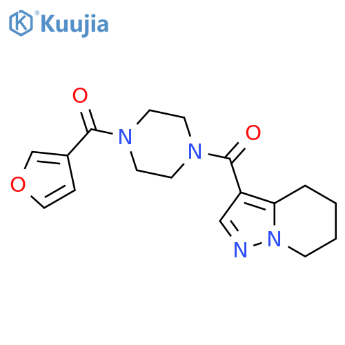 1-(furan-3-carbonyl)-4-{4H,5H,6H,7H-pyrazolo[1,5-a]pyridine-3-carbonyl}piperazine structure