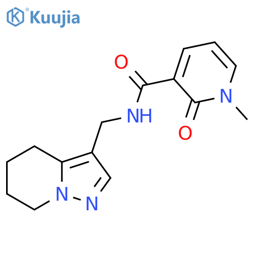 1-methyl-2-oxo-N-({4H,5H,6H,7H-pyrazolo[1,5-a]pyridin-3-yl}methyl)-1,2-dihydropyridine-3-carboxamide structure