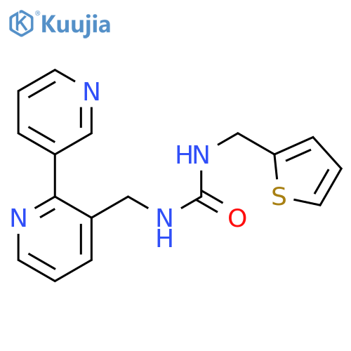1-({[2,3'-bipyridine]-3-yl}methyl)-3-[(thiophen-2-yl)methyl]urea structure
