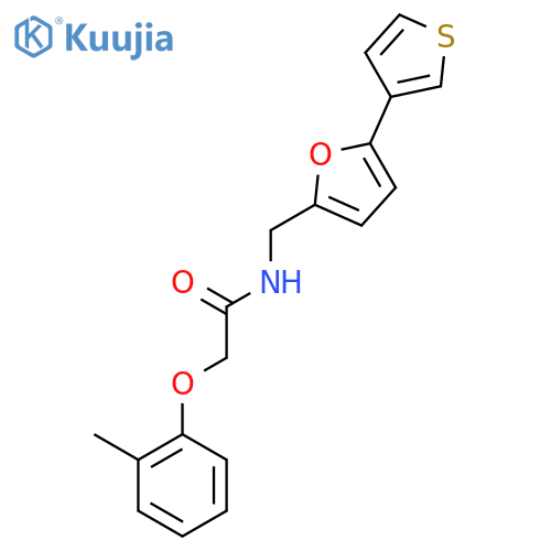 2-(2-methylphenoxy)-N-{5-(thiophen-3-yl)furan-2-ylmethyl}acetamide structure