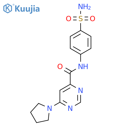 6-(pyrrolidin-1-yl)-N-(4-sulfamoylphenyl)pyrimidine-4-carboxamide structure