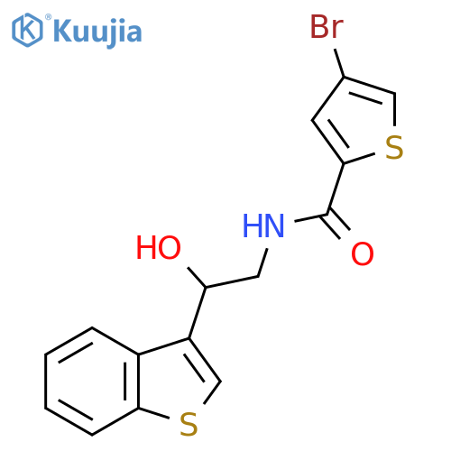 N-[2-(1-benzothiophen-3-yl)-2-hydroxyethyl]-4-bromothiophene-2-carboxamide structure