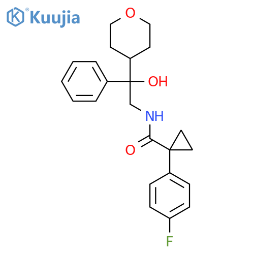 1-(4-fluorophenyl)-N-[2-hydroxy-2-(oxan-4-yl)-2-phenylethyl]cyclopropane-1-carboxamide structure