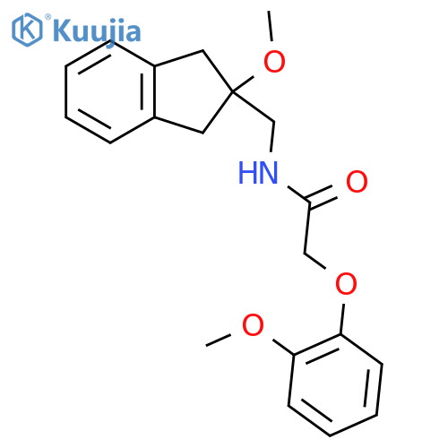 N-[(2-methoxy-2,3-dihydro-1H-inden-2-yl)methyl]-2-(2-methoxyphenoxy)acetamide structure