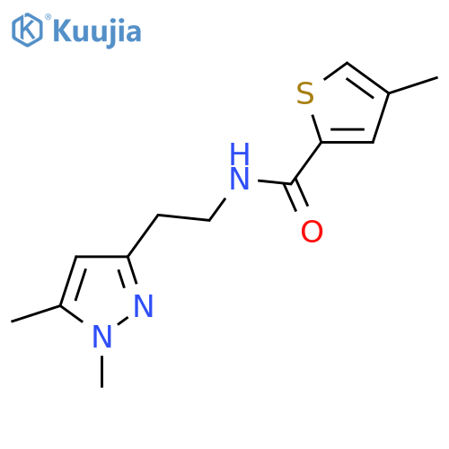 N-2-(1,5-dimethyl-1H-pyrazol-3-yl)ethyl-4-methylthiophene-2-carboxamide structure
