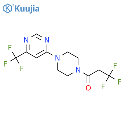 3,3,3-trifluoro-1-{4-[6-(trifluoromethyl)pyrimidin-4-yl]piperazin-1-yl}propan-1-one structure