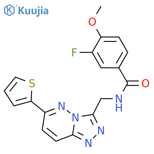 3-fluoro-4-methoxy-N-{[6-(thiophen-2-yl)-[1,2,4]triazolo[4,3-b]pyridazin-3-yl]methyl}benzamide structure