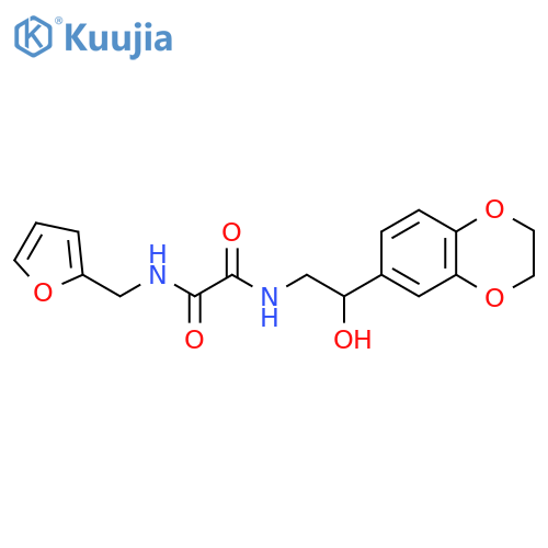 N'-2-(2,3-dihydro-1,4-benzodioxin-6-yl)-2-hydroxyethyl-N-(furan-2-yl)methylethanediamide structure