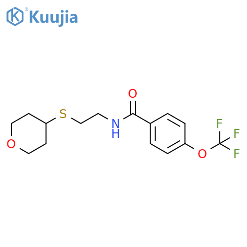 N-[2-(oxan-4-ylsulfanyl)ethyl]-4-(trifluoromethoxy)benzamide structure