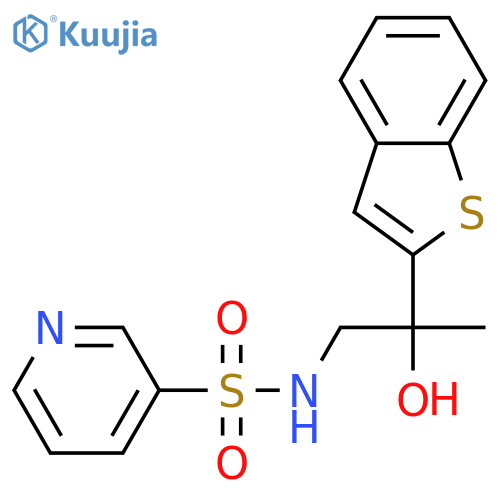 N-[2-(1-benzothiophen-2-yl)-2-hydroxypropyl]pyridine-3-sulfonamide structure
