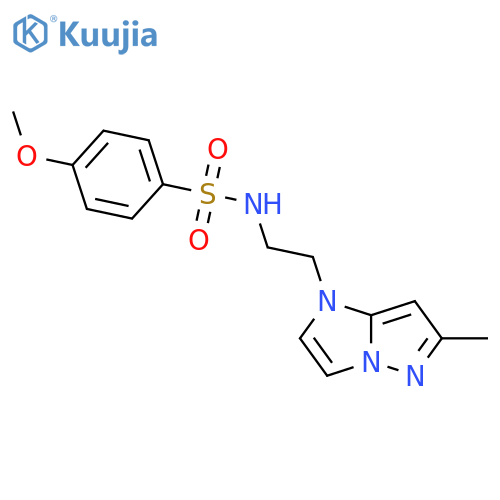 4-methoxy-N-(2-{6-methyl-1H-pyrazolo[1,5-a]imidazol-1-yl}ethyl)benzene-1-sulfonamide structure