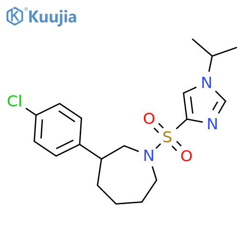 3-(4-chlorophenyl)-1-(1-propan-2-ylimidazol-4-yl)sulfonylazepane structure