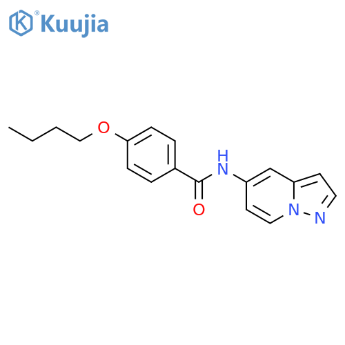 4-butoxy-N-{pyrazolo[1,5-a]pyridin-5-yl}benzamide structure