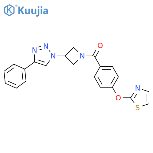 [3-(4-Phenyl-1H-1,2,3-triazol-1-yl)-1-azetidinyl][4-(2-thiazolyloxy)phenyl]methanone structure