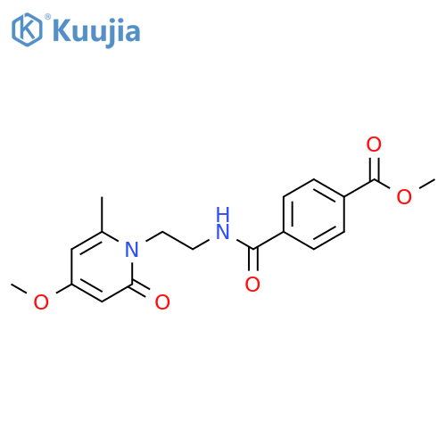 methyl 4-{2-(4-methoxy-6-methyl-2-oxo-1,2-dihydropyridin-1-yl)ethylcarbamoyl}benzoate structure