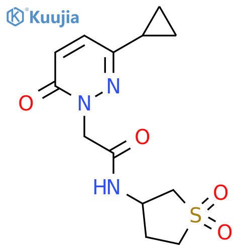 2-(3-cyclopropyl-6-oxo-1,6-dihydropyridazin-1-yl)-N-(1,1-dioxo-1lambda6-thiolan-3-yl)acetamide structure