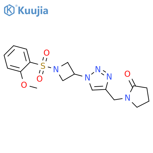 1-({1-[1-(2-methoxybenzenesulfonyl)azetidin-3-yl]-1H-1,2,3-triazol-4-yl}methyl)pyrrolidin-2-one structure