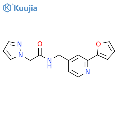 N-{[2-(furan-2-yl)pyridin-4-yl]methyl}-2-(1H-pyrazol-1-yl)acetamide structure