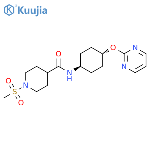 1-methanesulfonyl-N-[(1r,4r)-4-(pyrimidin-2-yloxy)cyclohexyl]piperidine-4-carboxamide structure