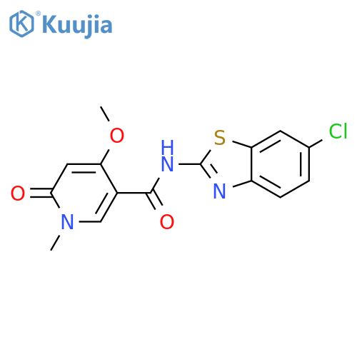 N-(6-chloro-1,3-benzothiazol-2-yl)-4-methoxy-1-methyl-6-oxopyridine-3-carboxamide structure