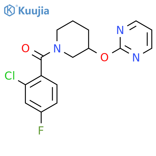 2-{[1-(2-chloro-4-fluorobenzoyl)piperidin-3-yl]oxy}pyrimidine structure