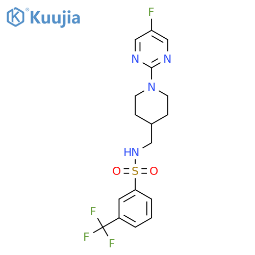 N-((1-(5-fluoropyrimidin-2-yl)piperidin-4-yl)methyl)-3-(trifluoromethyl)benzenesulfonamide structure