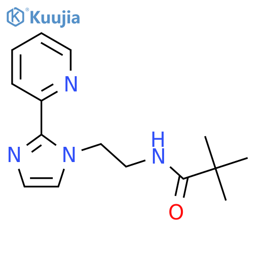 2,2-dimethyl-N-{2-[2-(pyridin-2-yl)-1H-imidazol-1-yl]ethyl}propanamide structure