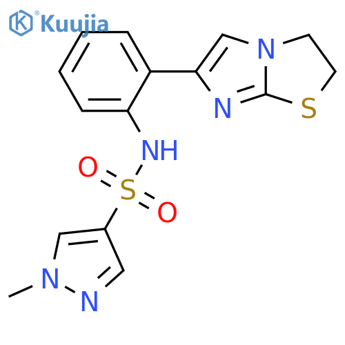 N-(2-(2,3-dihydroimidazo[2,1-b]thiazol-6-yl)phenyl)-1-methyl-1H-pyrazole-4-sulfonamide structure
