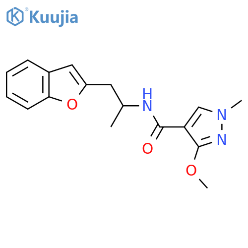 N-1-(1-benzofuran-2-yl)propan-2-yl-3-methoxy-1-methyl-1H-pyrazole-4-carboxamide structure