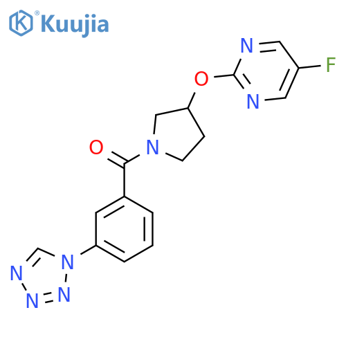 (3-(1H-tetrazol-1-yl)phenyl)(3-((5-fluoropyrimidin-2-yl)oxy)pyrrolidin-1-yl)methanone structure