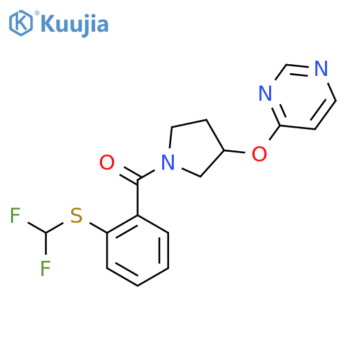 (2-((Difluoromethyl)thio)phenyl)(3-(pyrimidin-4-yloxy)pyrrolidin-1-yl)methanone structure