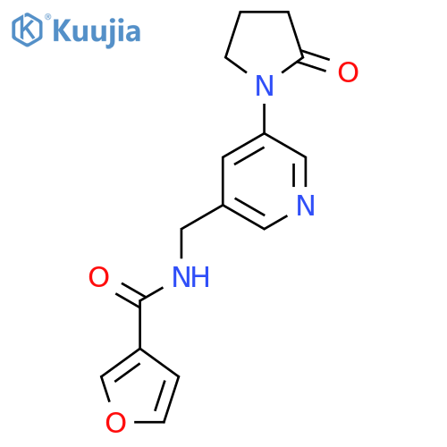 N-{[5-(2-oxopyrrolidin-1-yl)pyridin-3-yl]methyl}furan-3-carboxamide structure