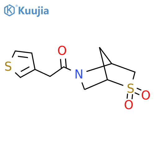 5-[2-(thiophen-3-yl)acetyl]-2lambda6-thia-5-azabicyclo[2.2.1]heptane-2,2-dione structure
