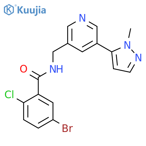 5-bromo-2-chloro-N-{5-(1-methyl-1H-pyrazol-5-yl)pyridin-3-ylmethyl}benzamide structure