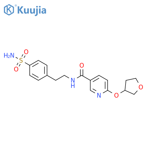 6-(oxolan-3-yloxy)-N-[2-(4-sulfamoylphenyl)ethyl]pyridine-3-carboxamide structure